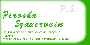 piroska szauervein business card